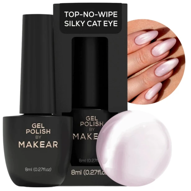 Makear Top Hybrydowy do paznokci Silky Cat Eye No Wipe 8ml
