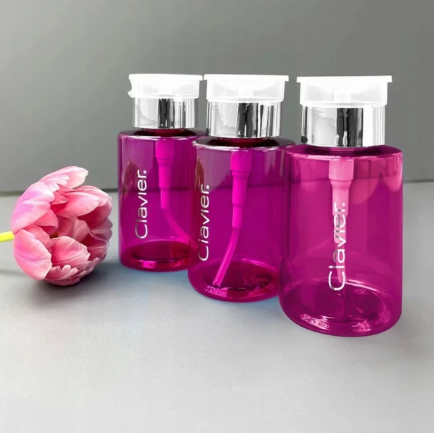 Clavier Różowy dozownik butelka z pompką na cleaner/aceton 150ml