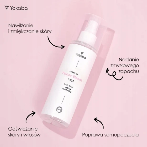 Yokaba Mgiełka do ciała i włosów VEGAN PEONY BLOOMY MIST 200ml