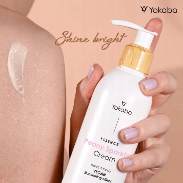 Yokaba Krem do Rąk i Ciała VEGAN illuminating effect PEONY SPARKLE 230ml