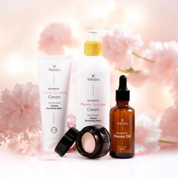 Yokaba Krem do Rąk i Ciała VEGAN illuminating effect PEONY SPARKLE 230ml