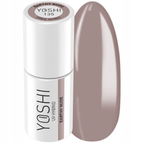 Yoshi Lakier Hybrydowy do paznokci Free Spirit 135 EARTHLY NUDE 6ml