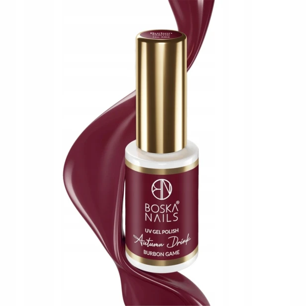 Boska Nail Bordowy Lakier hybrydowy Autumn Drink 582 Burbon Game 6ml