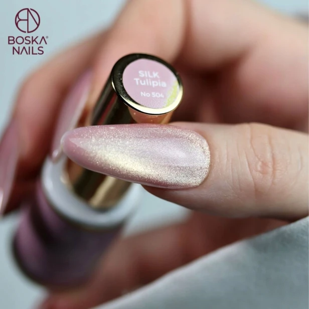 Boska Nails Magnetyczny Lakier Hybrydowy Cat Eye 504 SILK TULIPIA 6ml