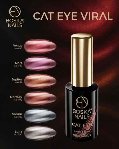 Boska Nails Magnetyczny Lakier Hybrydowy Cat Eye 499 VIRAL SATURN 6ml