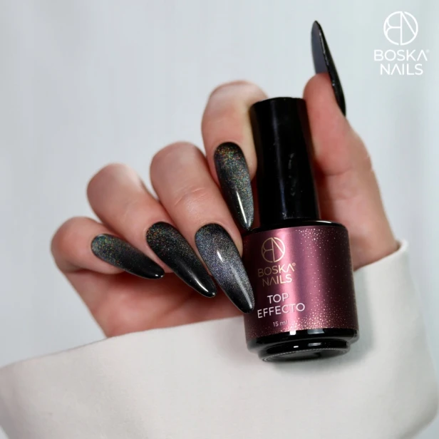 Boska Nails Top hybrydowy do paznokci Kocie oko magnetyczy Top EFFECTO 10ml