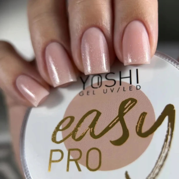 Yoshi Top hybrydowy do paznokci UV LED Shimmer Silver srebrne drobinki 10ml
