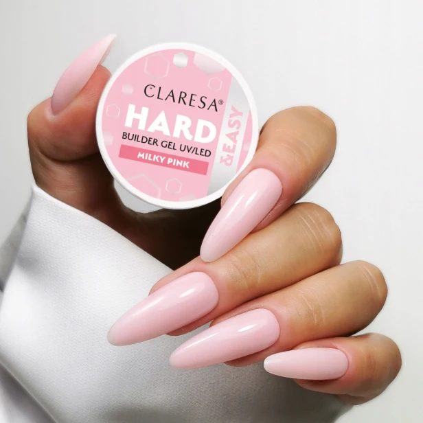 Claresa Żel budujący do paznokci HARD&EASY mleczno-różowy MILKY PINK 45g