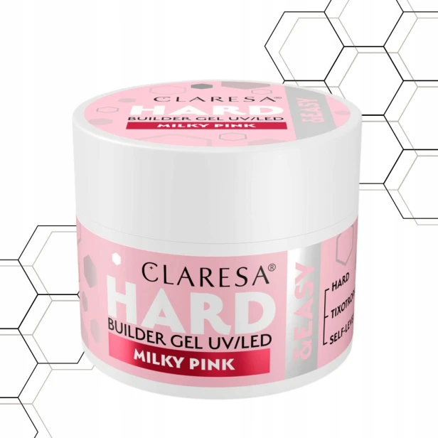 Claresa Żel budujący do paznokci HARD&EASY mleczno-różowy MILKY PINK 45g