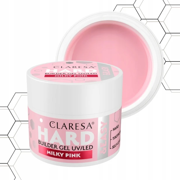 Claresa Żel budujący do paznokci HARD&EASY mleczno-różowy MILKY PINK 45g