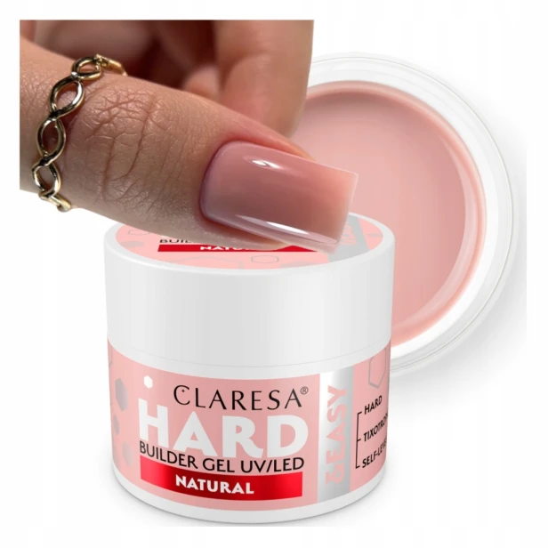 Claresa Żel budujący do paznokci HARD&EASY samopoziomujący NATURAL 45g