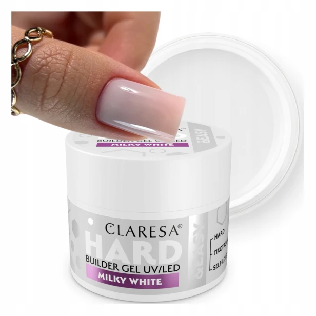 Claresa Żel budujący do paznokci HARD&EASY mleczny MILKY WHITE45g