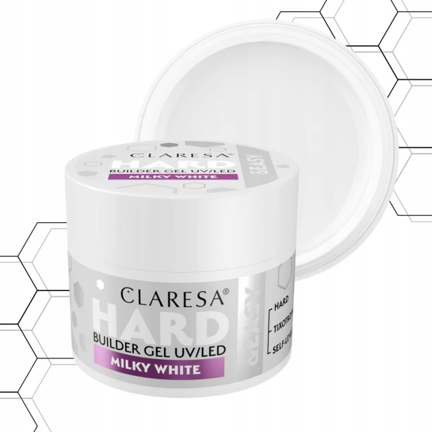 Claresa Żel budujący do paznokci HARD&EASY mleczny MILKY WHITE45g