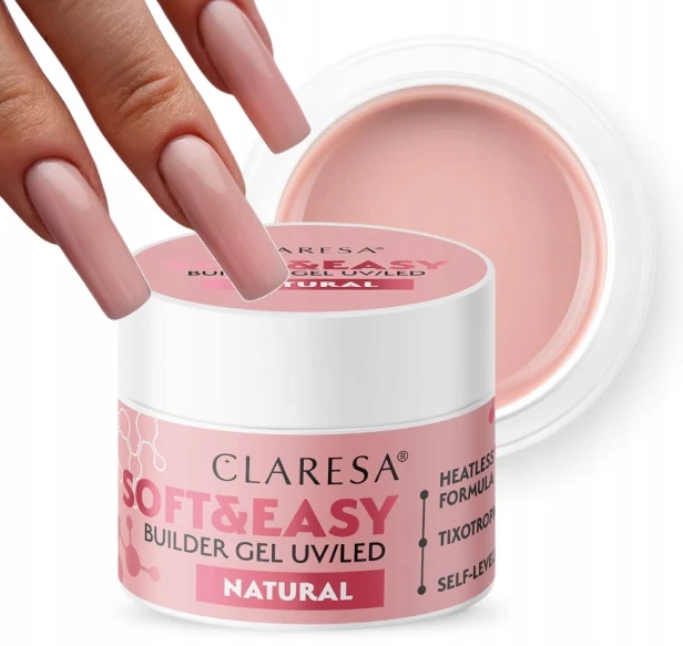 Claresa Żel Budujący do paznokci Soft&Easy Builder Gel Nude NATURAL 45g