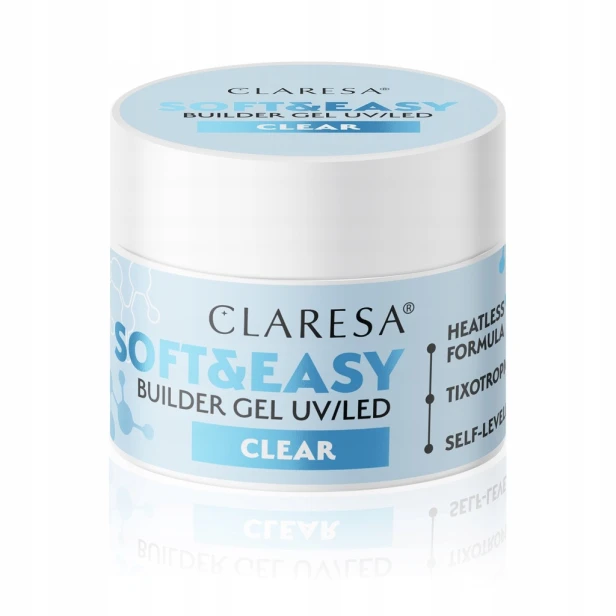 Claresa Żel Budujący paznokci Soft&Easy Builder Gel przezroczysty CLEAR 45g
