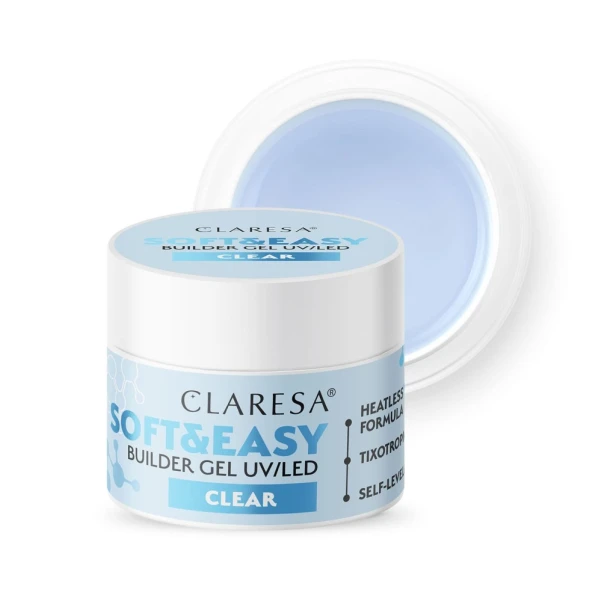 Claresa Żel Budujący paznokci Soft&Easy Builder Gel przezroczysty CLEAR 45g
