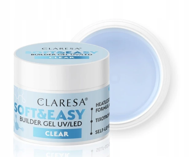 Claresa Żel Budujący paznokci Soft&Easy Builder Gel przezroczysty CLEAR 45g