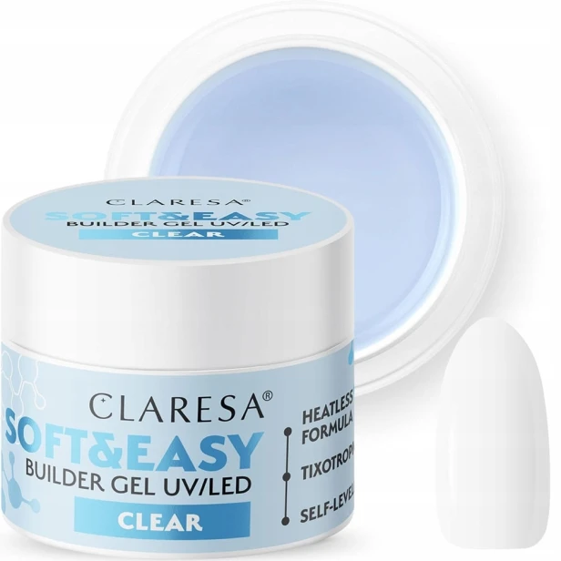 Claresa Żel Budujący paznokci Soft&Easy Builder Gel przezroczysty CLEAR 45g