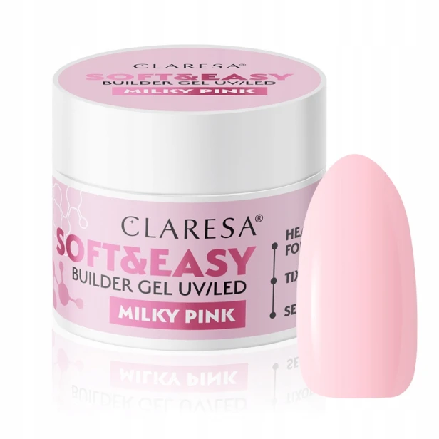 Claresa Żel Budujący Soft&Easy Builder Gel mleczno-różowy MILKY PINK 45g