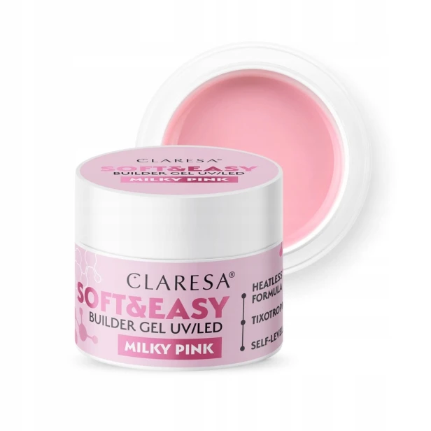 Claresa Żel Budujący Soft&Easy Builder Gel mleczno-różowy MILKY PINK 45g