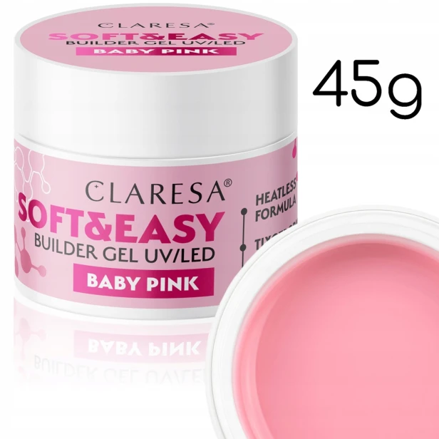 Claresa Żel Budujący do paznokci Soft&Easy Builder Gel różowy BABY PINK 45g