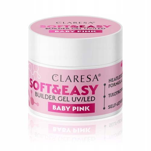 Claresa Żel Budujący do paznokci Soft&Easy Builder Gel różowy BABY PINK 45g