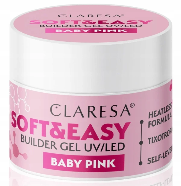 Claresa Żel Budujący do paznokci Soft&Easy Builder Gel różowy BABY PINK 45g