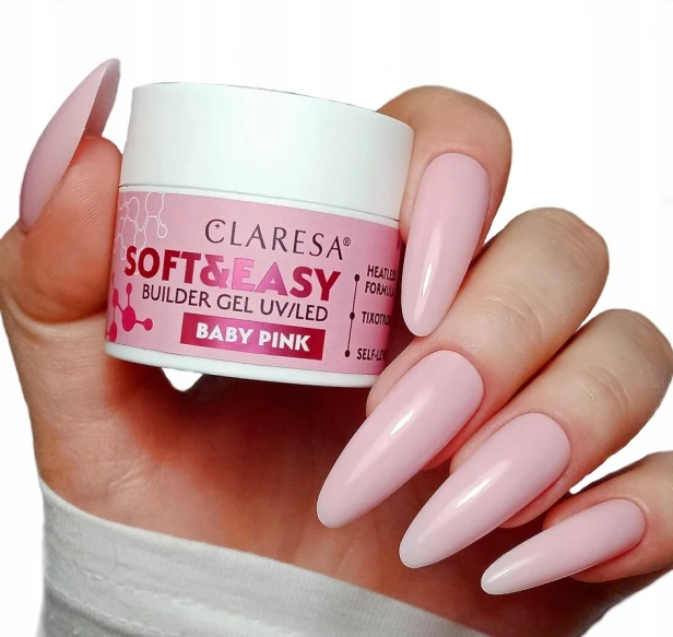 Claresa Żel Budujący do paznokci Soft&Easy Builder Gel różowy BABY PINK 45g