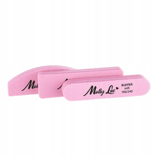 Molly Lac 5x Polerka Dwustronna Paznokci Pilnik Mini Buffer Szeroki 180/240