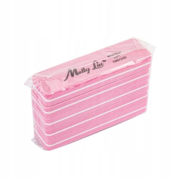 Molly Lac 5x Polerka Dwustronna Paznokci Pilnik Mini Buffer Szeroki 180/240