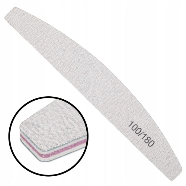 Allepaznokcie Pilnik paznokci papierowy Zebra Łódka Półksieżyc 100/180 10sz