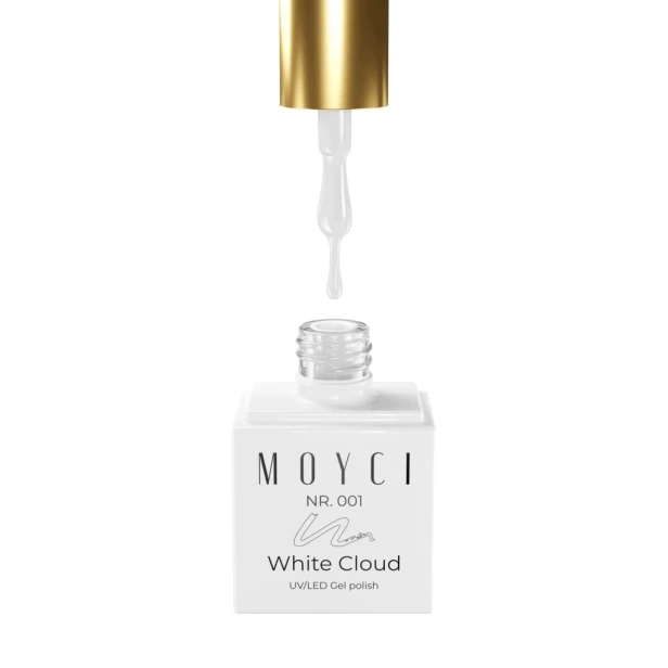 MOYCI Lakier hybrydowy do paznokci Biały 001 WHITE CLOUD 6ml