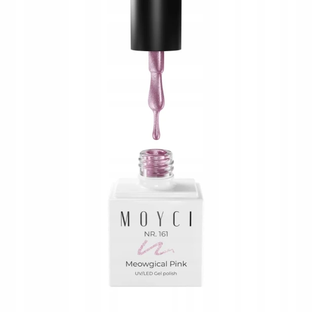 Moyci Lakier Hybrydowy Róż Efekt Kocie Oko CAT EYE 161 Meowgical Pink 6ml