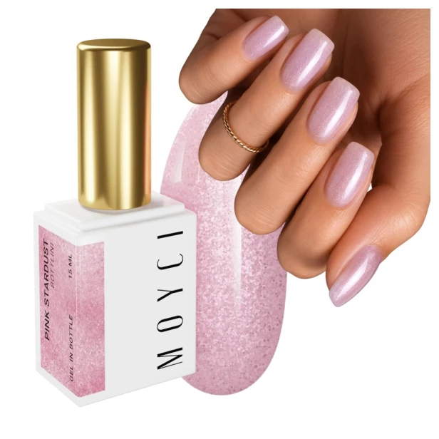 MOYCI Żel w Butelce Brokatowy Jasny Róż Bottlini Gel PINK STARDUST 15ml