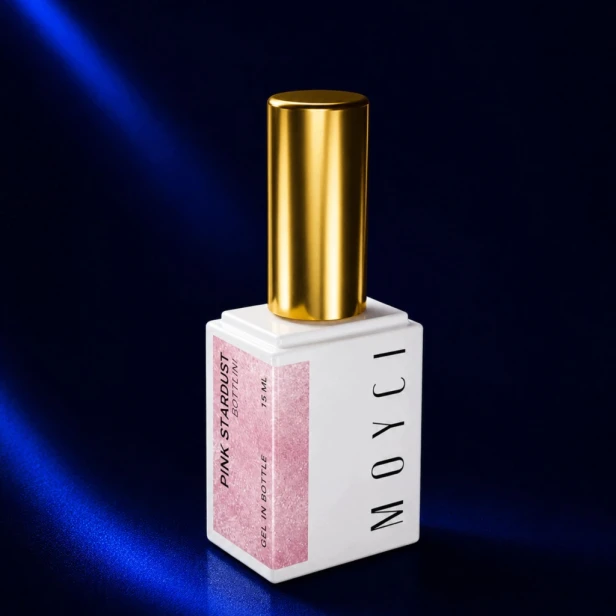 MOYCI Żel w Butelce Brokatowy Jasny Róż Bottlini Gel PINK STARDUST 15ml