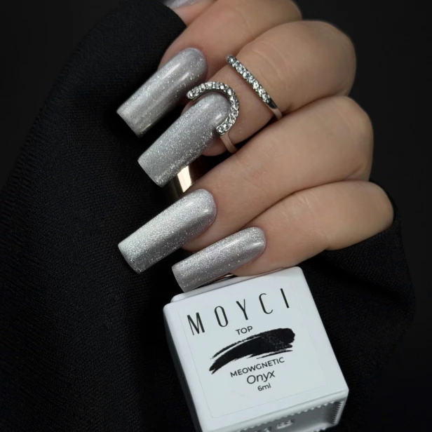 MOYCI Top No Wipe Cat Eye Magnetyczny Srebrny TOP MEOWGNETIC ONYX 6ml