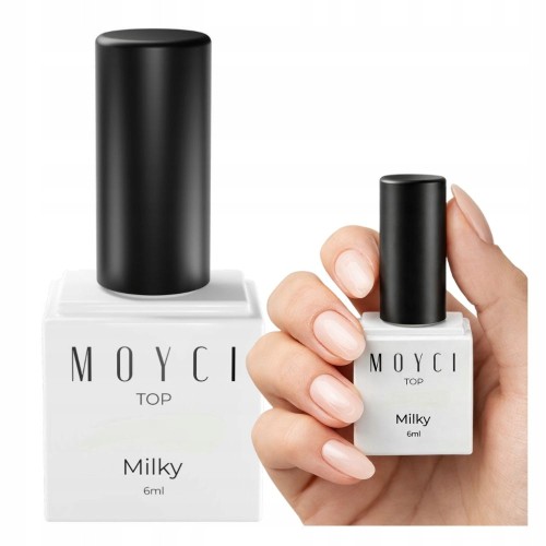 MOYCI Top No Wipe Hybrydowy bez Przecierania Do Paznokci Mleczny MILKY 6ml