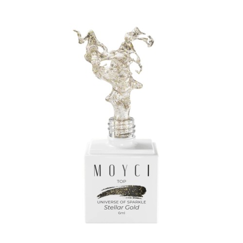 MOYCI Top No Wipe do paznokci Universe of Sparkle STELLAR GOLD 6ml
