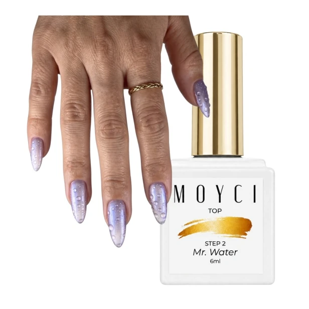 MOYCI Top hybrydowy do paznokci Efekt Kropli Wody STEP 1 Mr. WATER 6ml