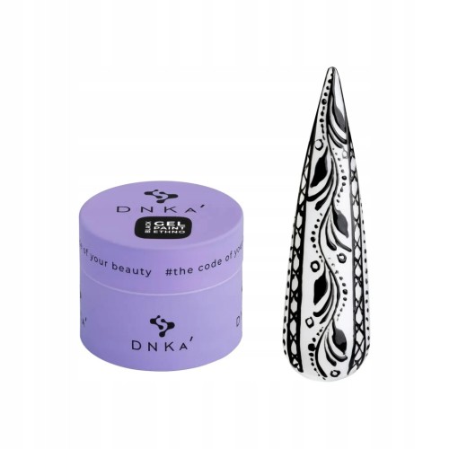 DNKa Żel do zdobień paznokci manicure Czarny BLACK GEL PAINT ETHNO 5ml