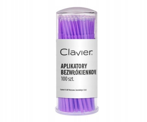 Clavier aplikatory bezwłókienkowe do rzęs fioletowe 1 mm 100 sztuk