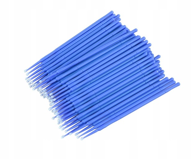 Aplikatory do rzęs Clavier 2,5 mm bezwłókienkowe niebieskie 100 szt.