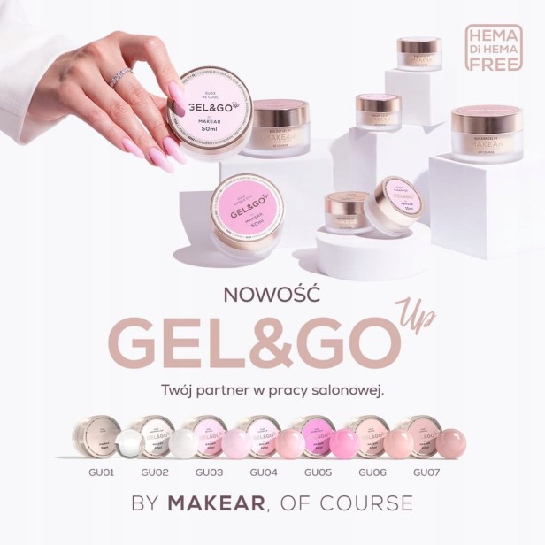 MAKEAR Żel budujący Gel&Go Up GU03 Be Cool 15ml