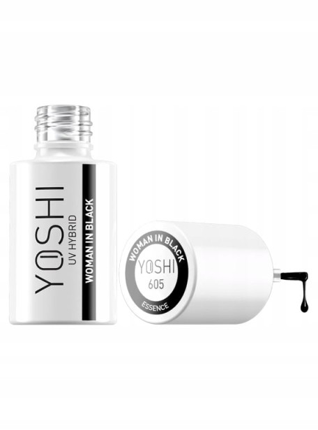 Yoshi Lakier Hybrydowy do paznokci UV Hybrid 605 Woman In Black Czarny 6ml