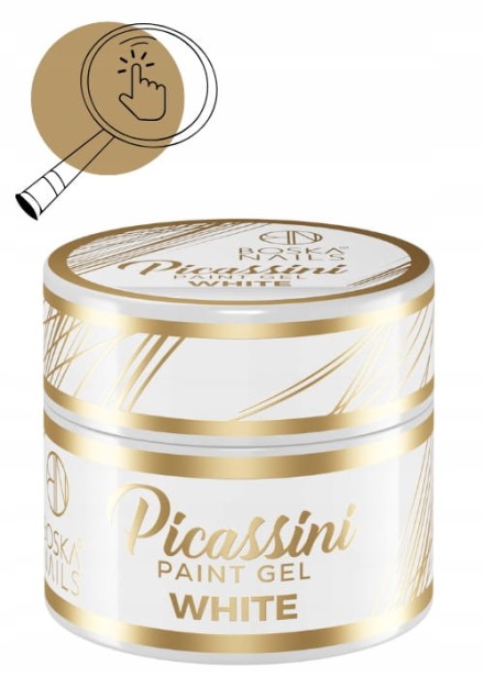 Boska Nails Żel do zdobień Picassini Paint Gel White Biały do wzorków 5ml