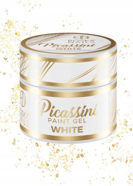 Boska Nails Żel do zdobień Picassini Paint Gel White Biały do wzorków 5ml