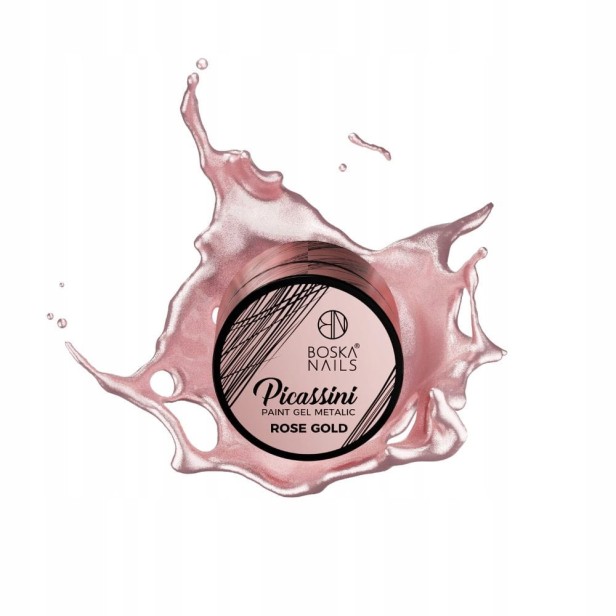 Boska Nails Żel do zdobień Picassini Paint Gel Metalic Rose Gold - 5ml