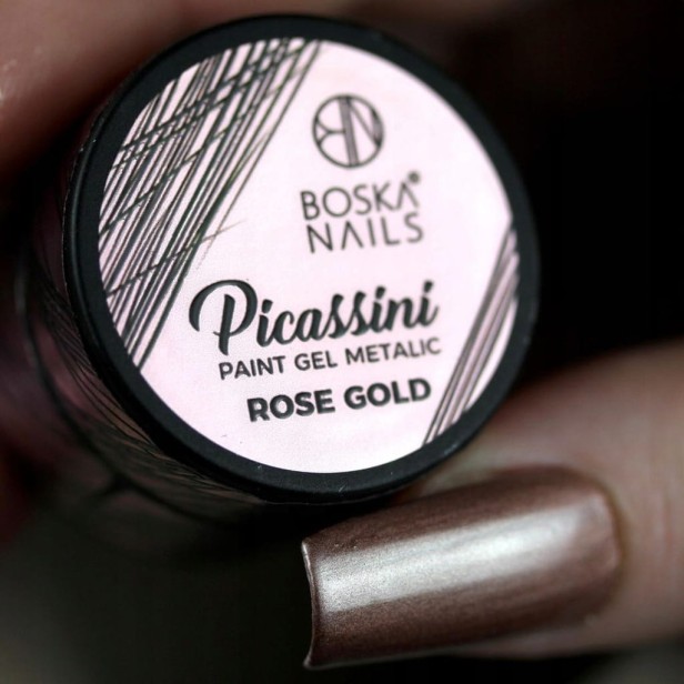 Boska Nails Żel do zdobień Picassini Paint Gel Metalic Rose Gold - 5ml