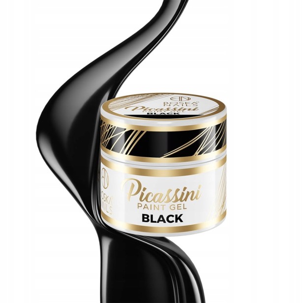 Boska Nails Żel Do Zdobień Paznokci Paint Gel Picassini 5ml Black Czarny