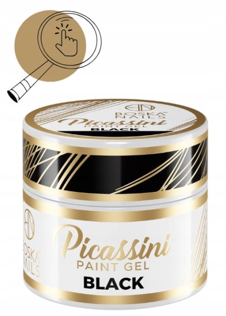 Boska Nails Żel Do Zdobień Paznokci Paint Gel Picassini 5ml Black Czarny